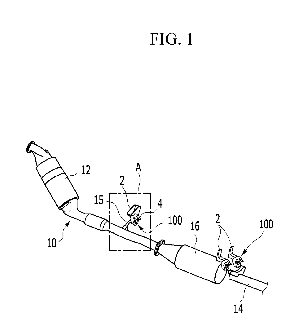 Exhaust pipe mounting unit for vehicle