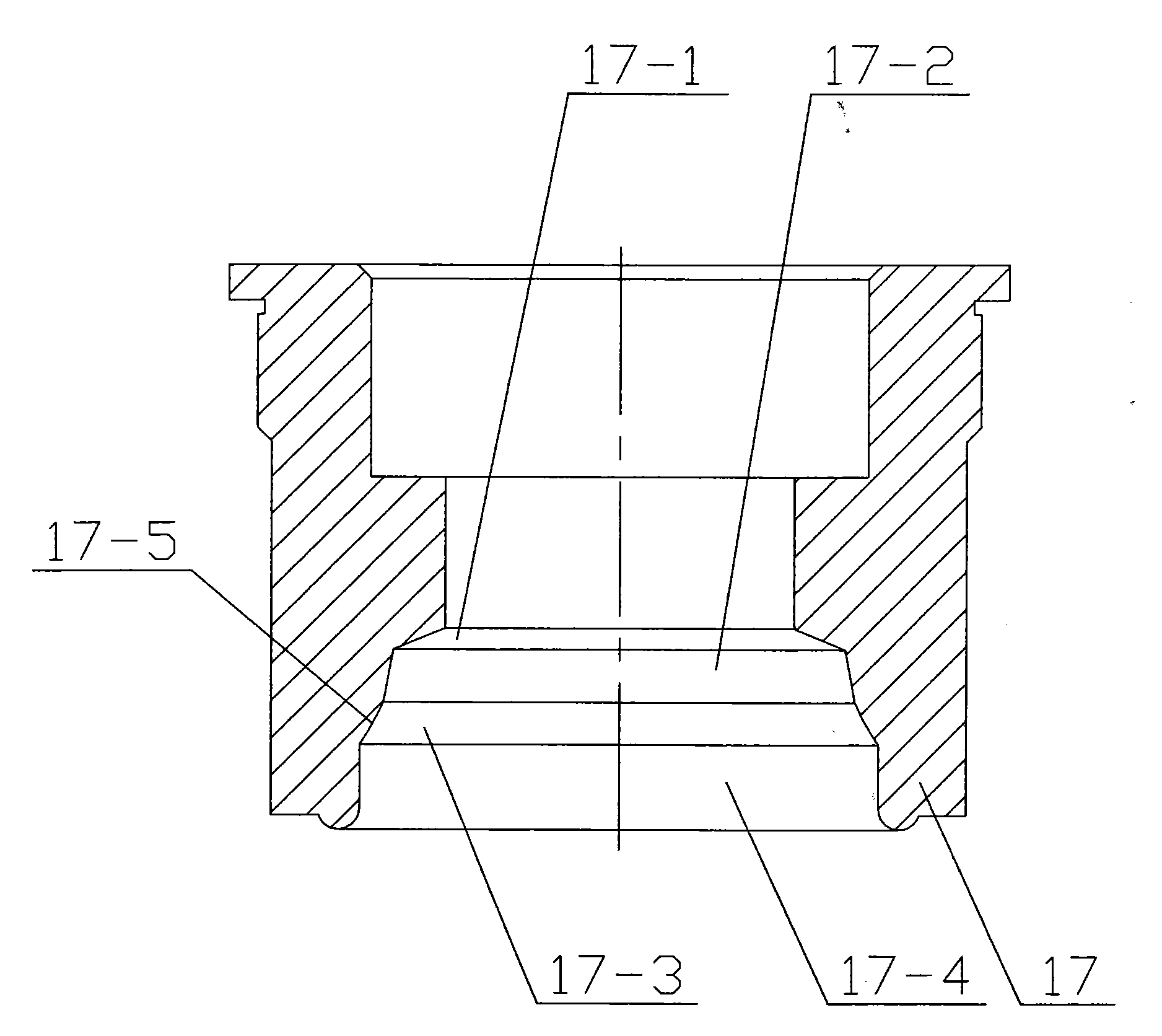Deep drawing forming composite die for shallow conical pieces with sunken side walls