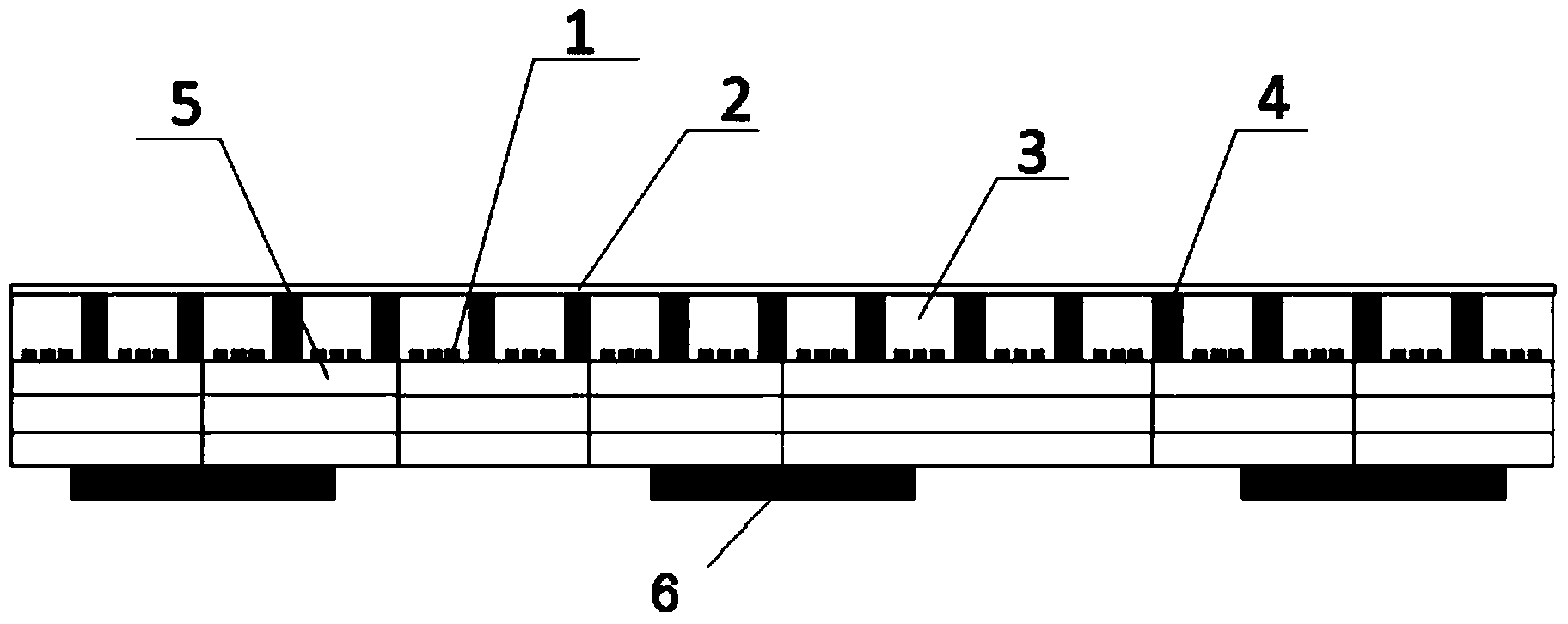 Integrated LED displaying packaging module with LED chips arranged in wafers in inverted mode