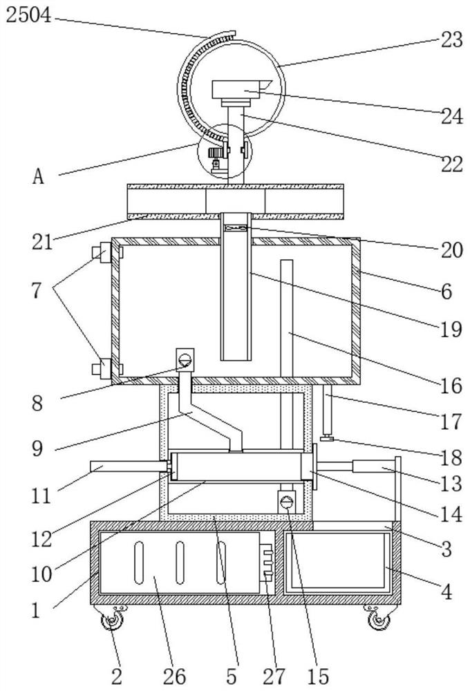 Dust control device for processing blended covering yarn