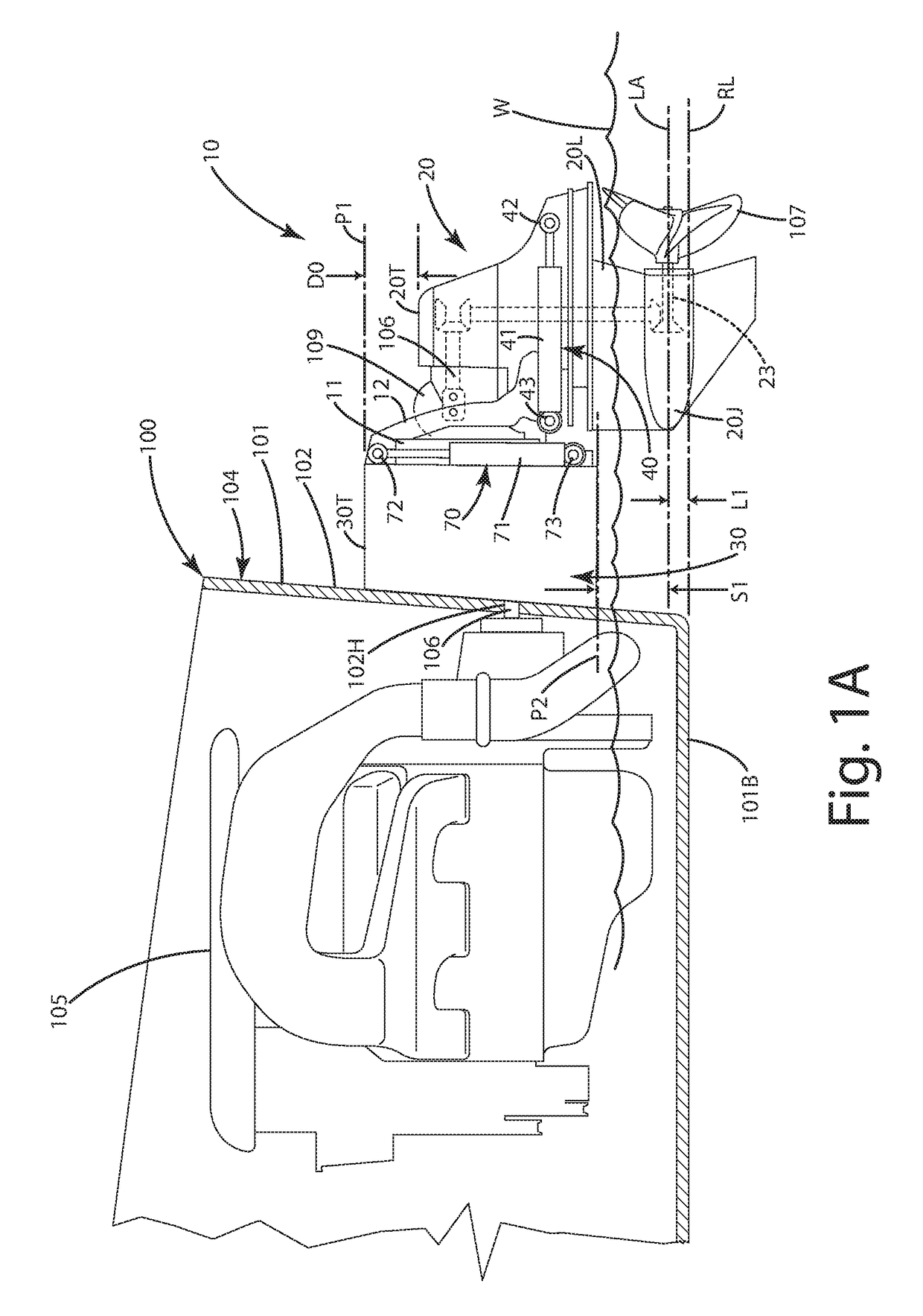 Watercraft adjustable shaft spacing apparatus and related method of operation