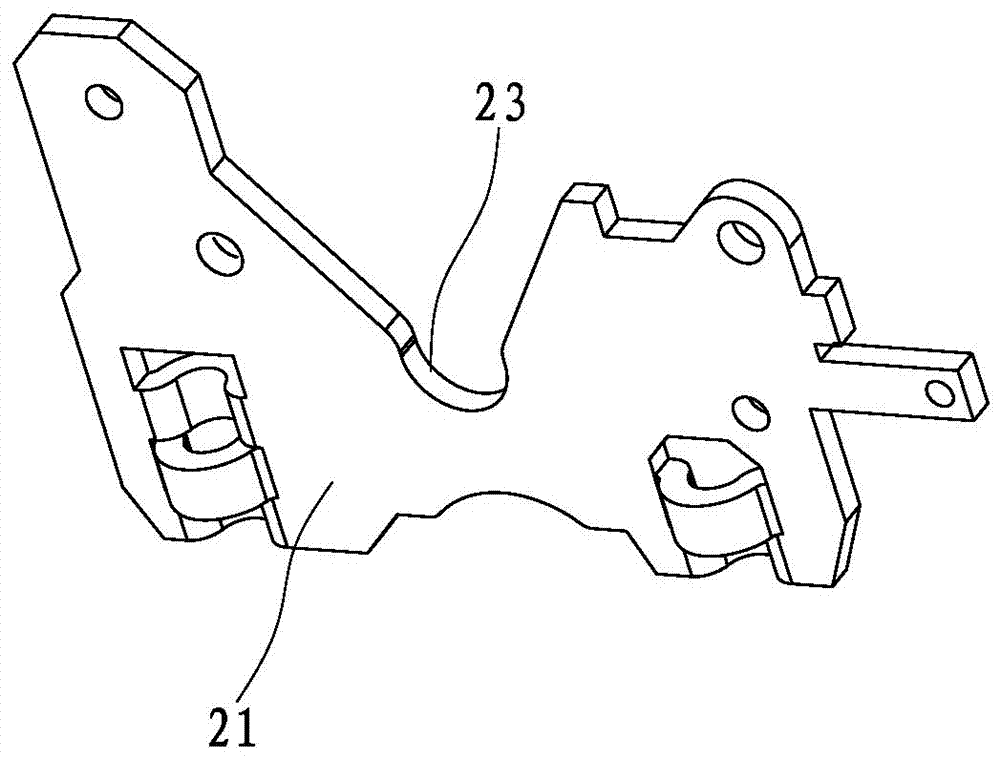 Cooperating structure of a lever and a bracket of a circuit breaker operating mechanism