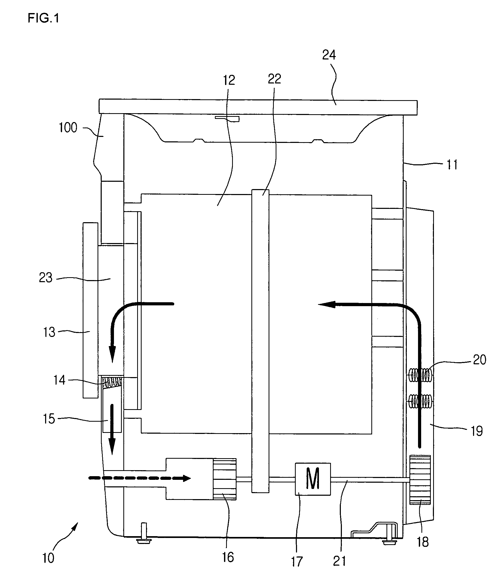 Condensed water storing apparatus of a dryer