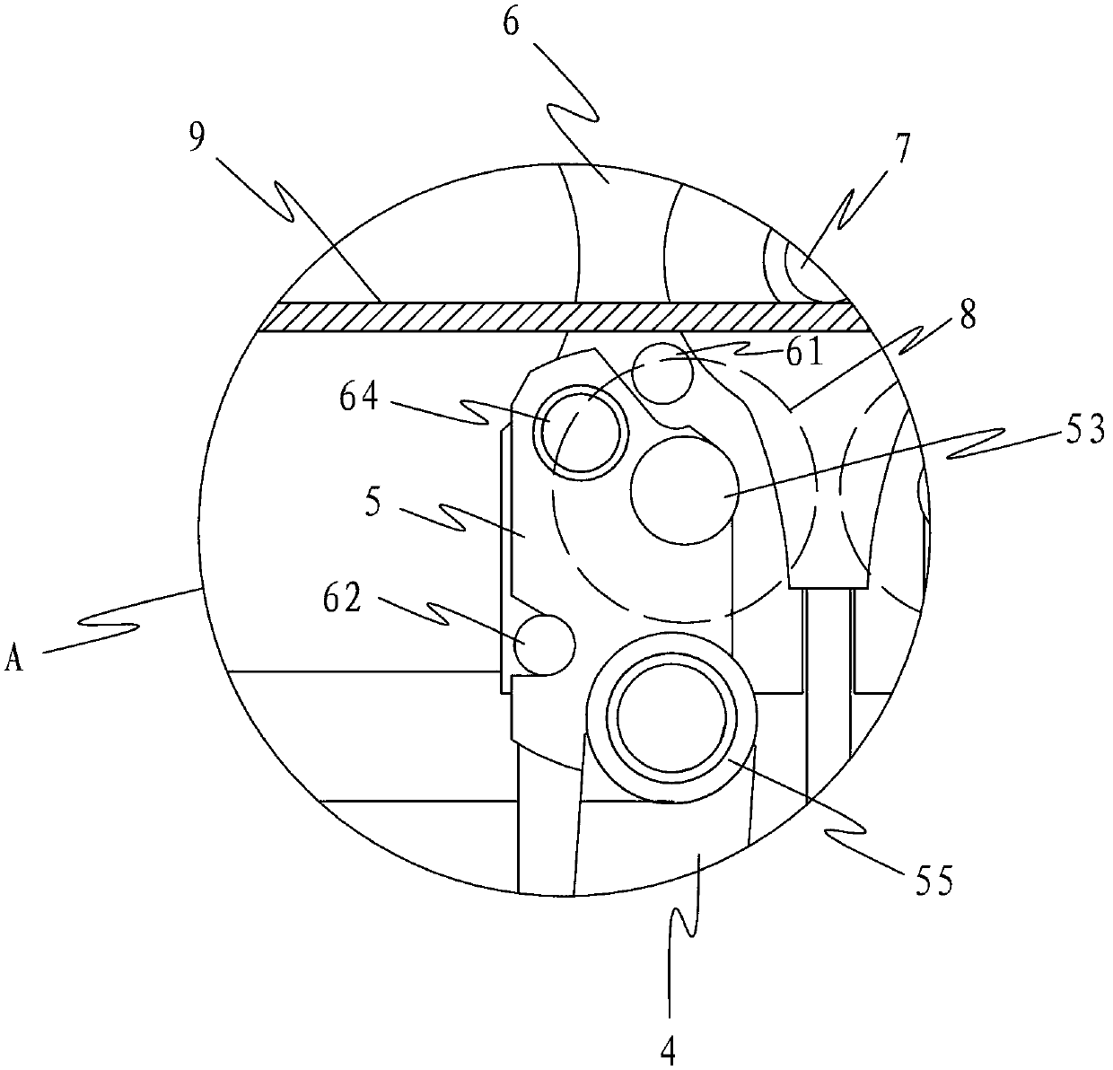 Connecting-rod-type bending device for bending steel in steel forming machine