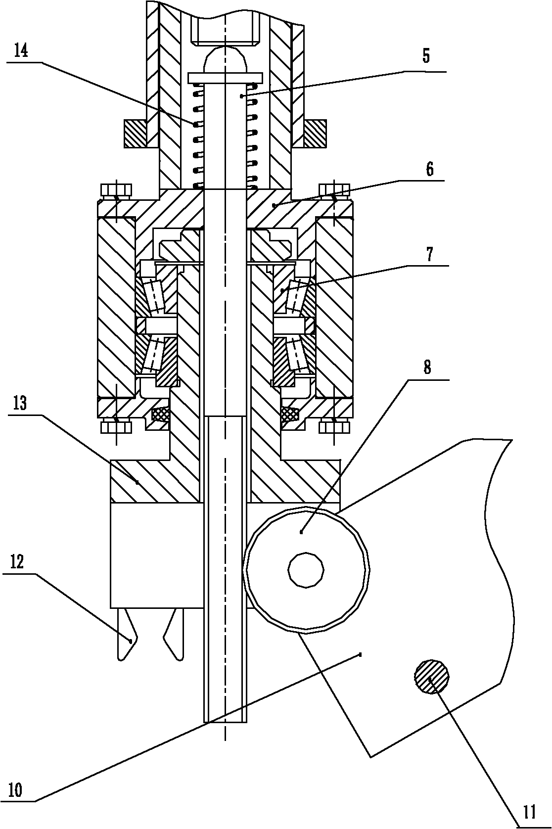 Guide wheel capable of being automatically folded and folding mechanism for same