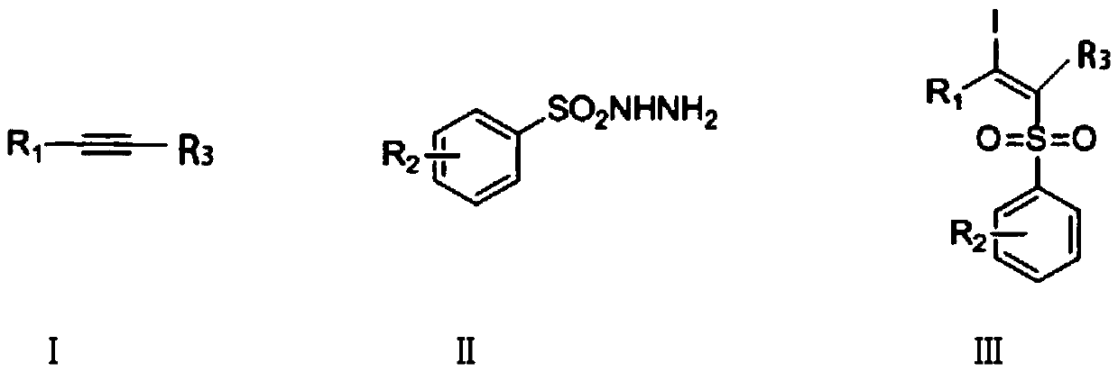 A kind of synthetic method of β-iodoalkenyl sulfone compound
