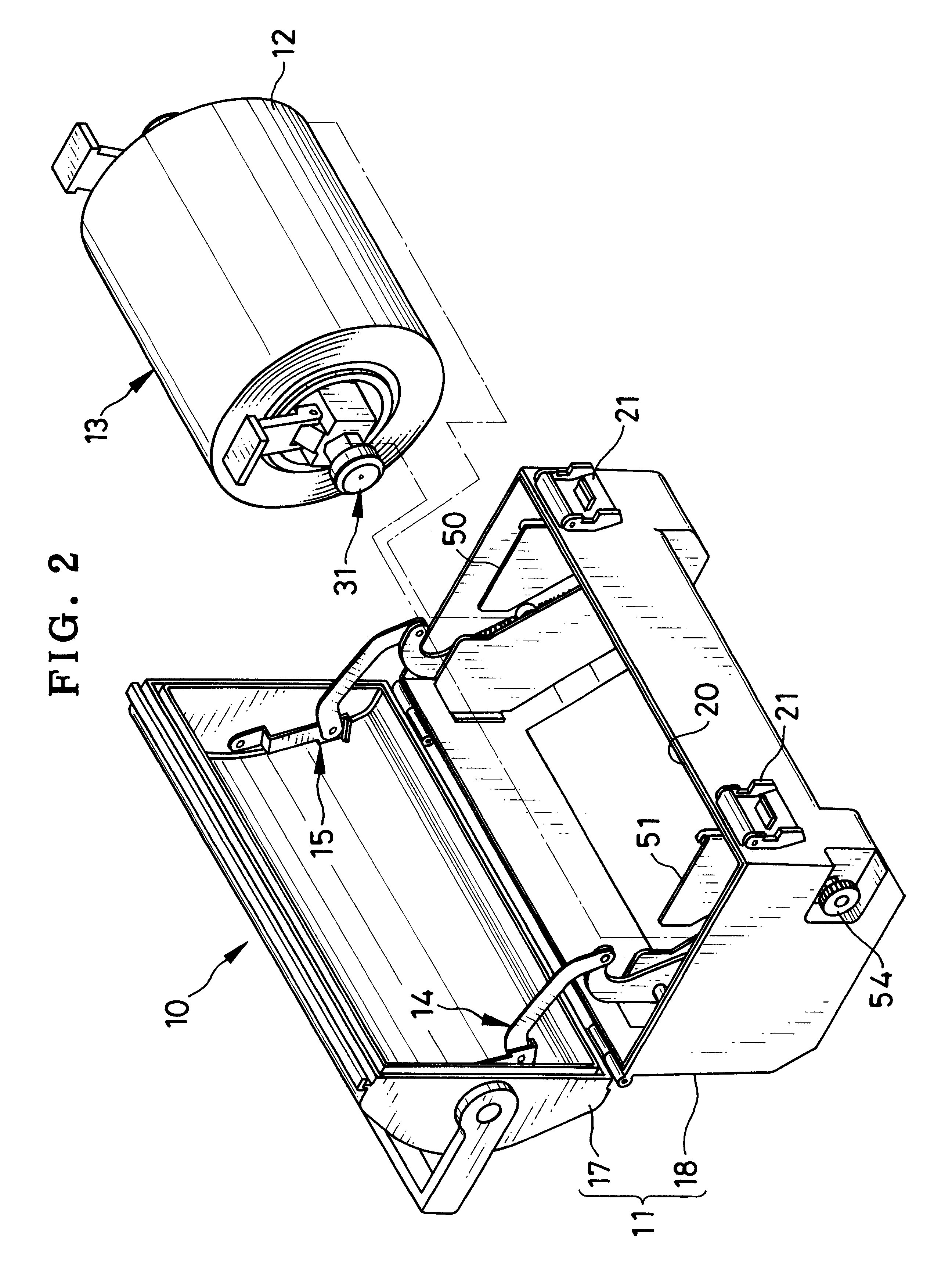 Supply magazine for containing recording material roll