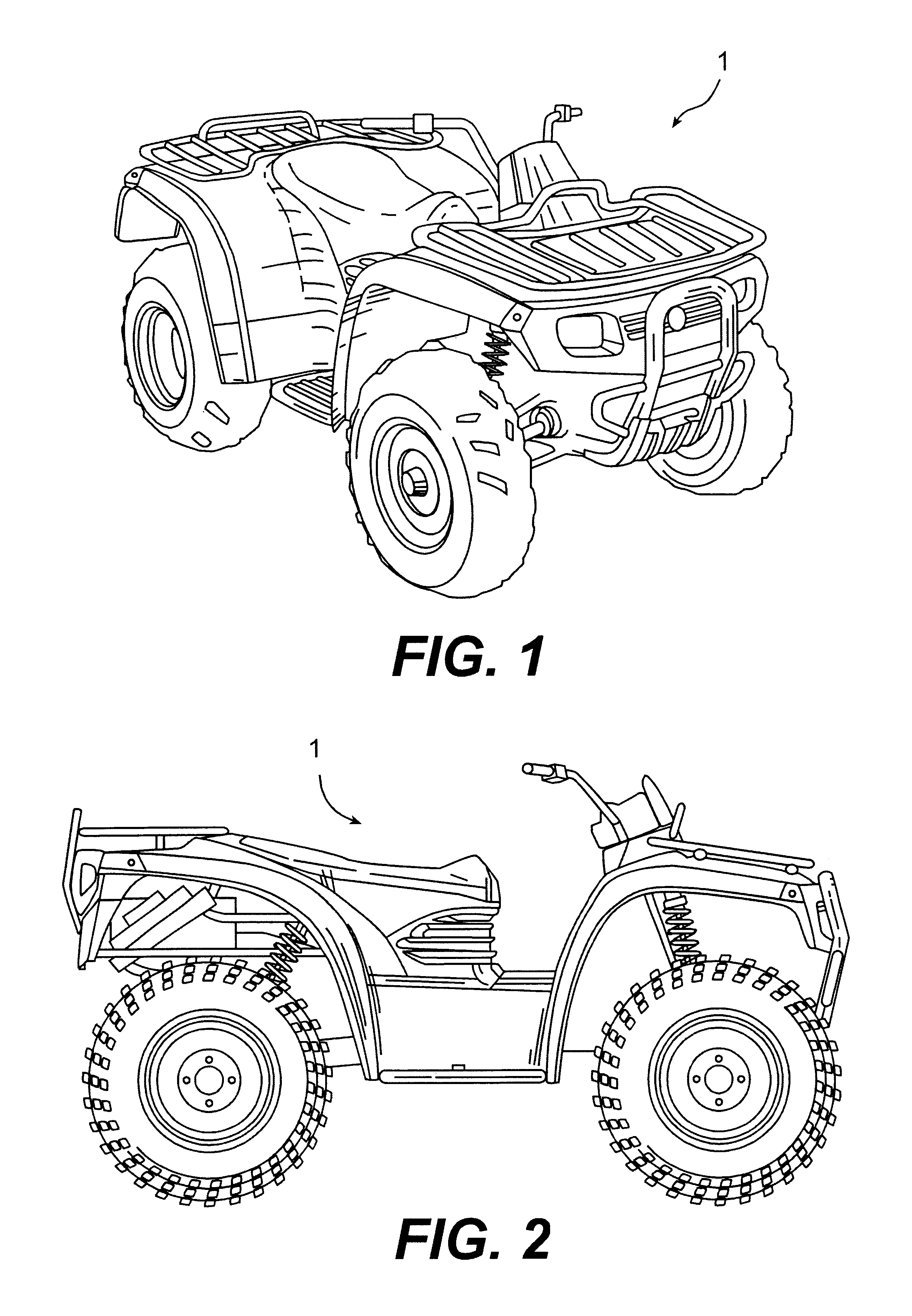 All terrain vehicle with improved motor arrangement