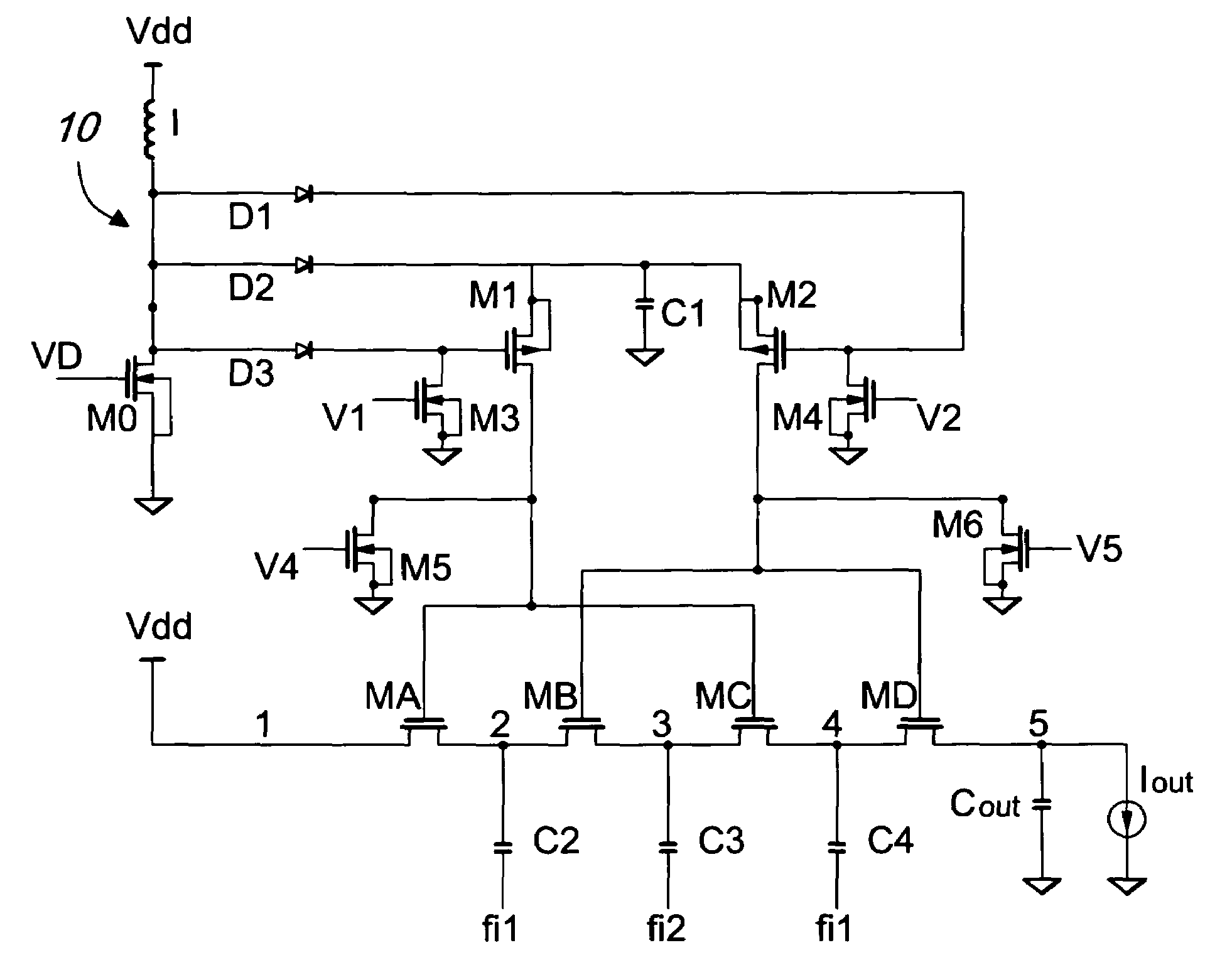 Hybrid inductive-capacitive charge pump with high diode driving capability