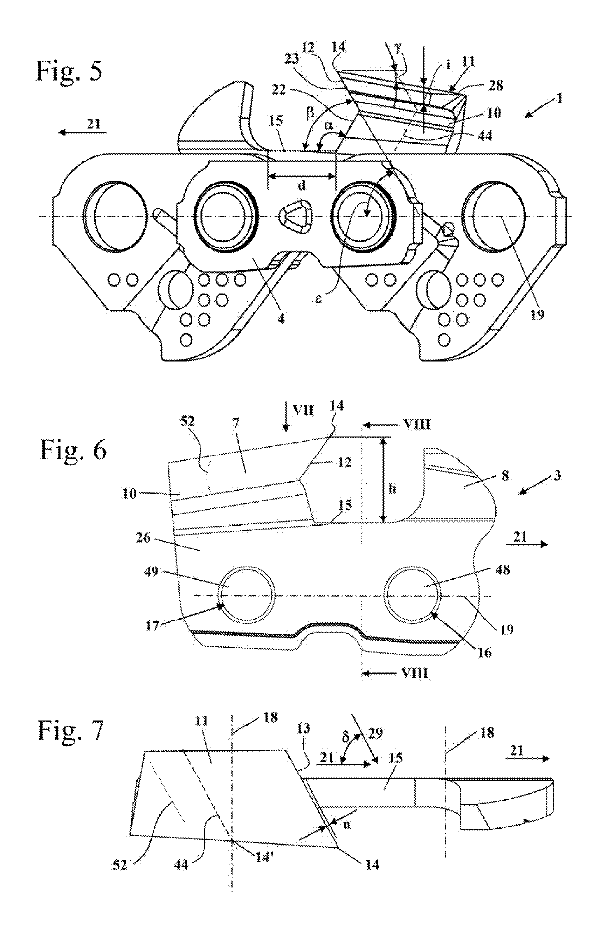 Cutting member of a saw chain, saw chain having a cutting member and files for filing a cutting tooth of a saw chain