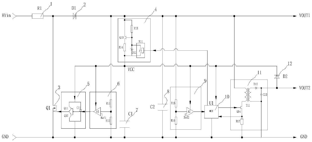 Energy taking circuit used in series with power module equalizing resistor