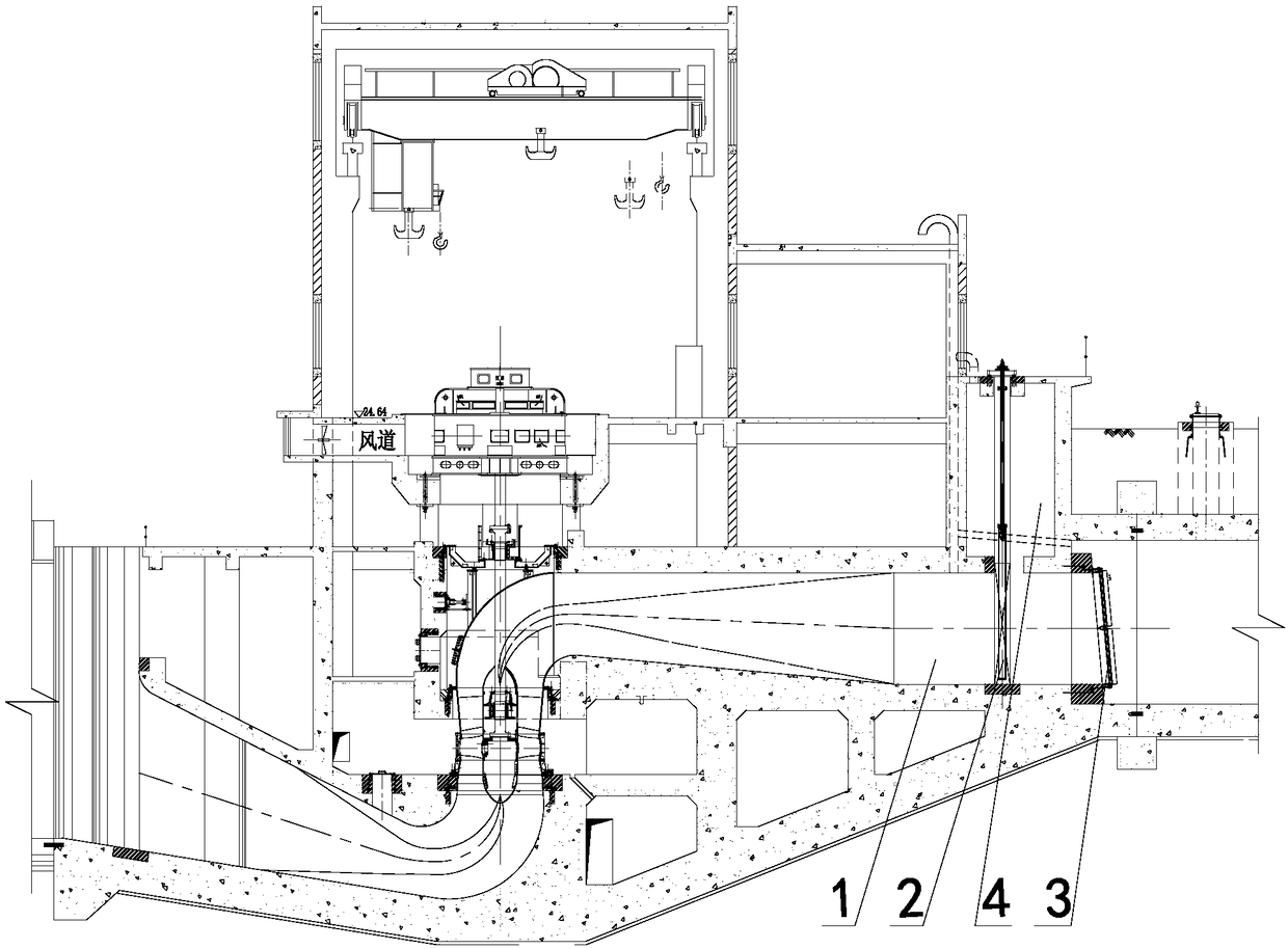 Combined cutoff device for large axial flow pump
