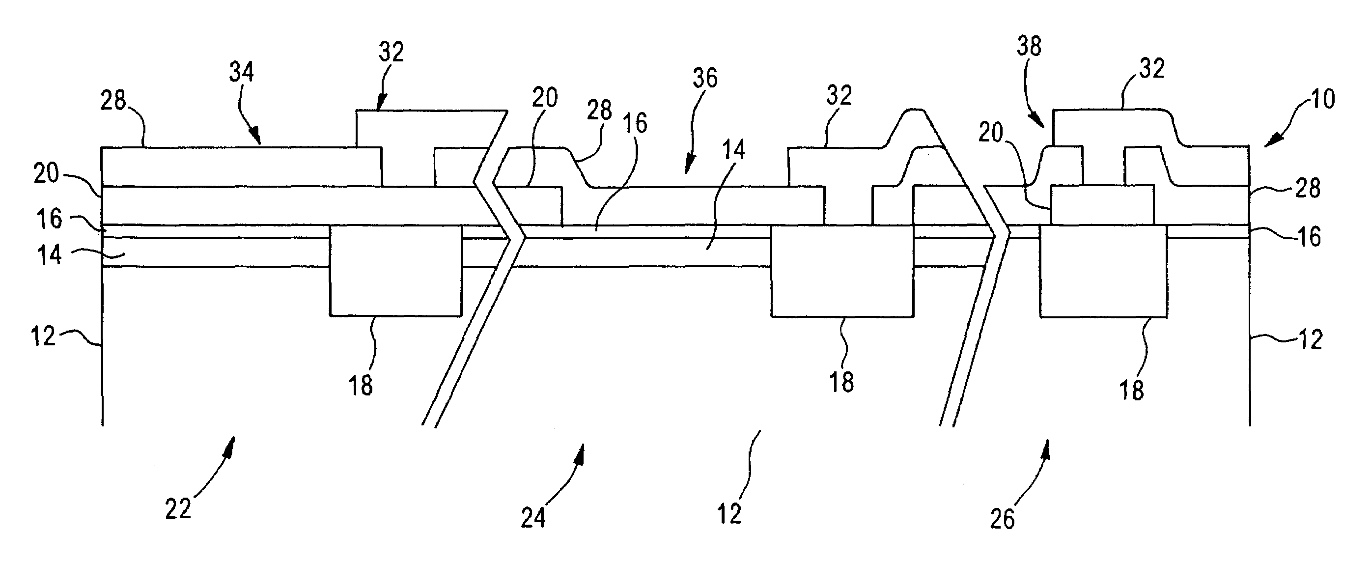 Array of gate dielectric structures to measure gate dielectric thickness and parasitic capacitance