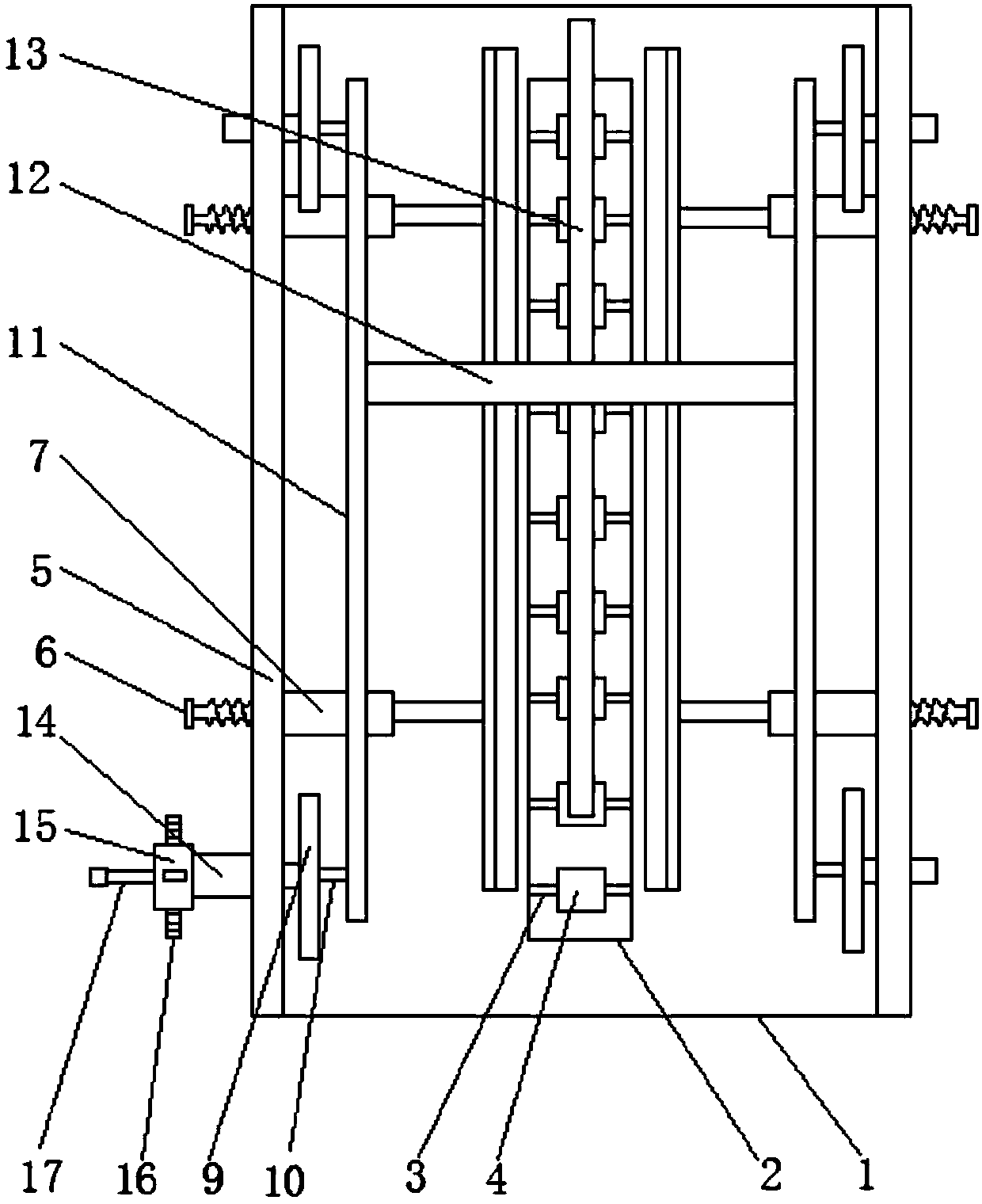 Plate shearing machine material guiding plate structure