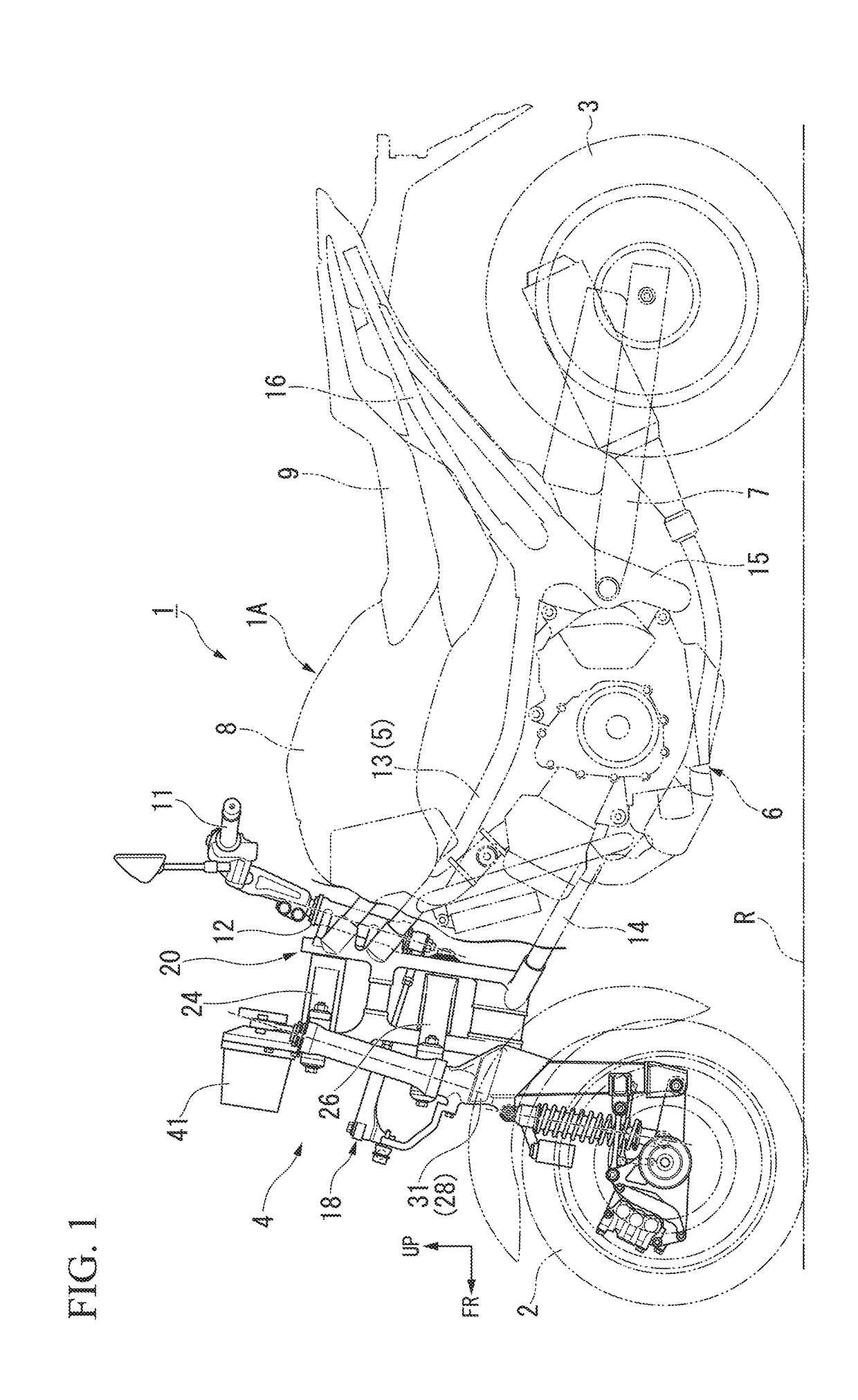 Rocking control device for two front wheels rocking vehicle