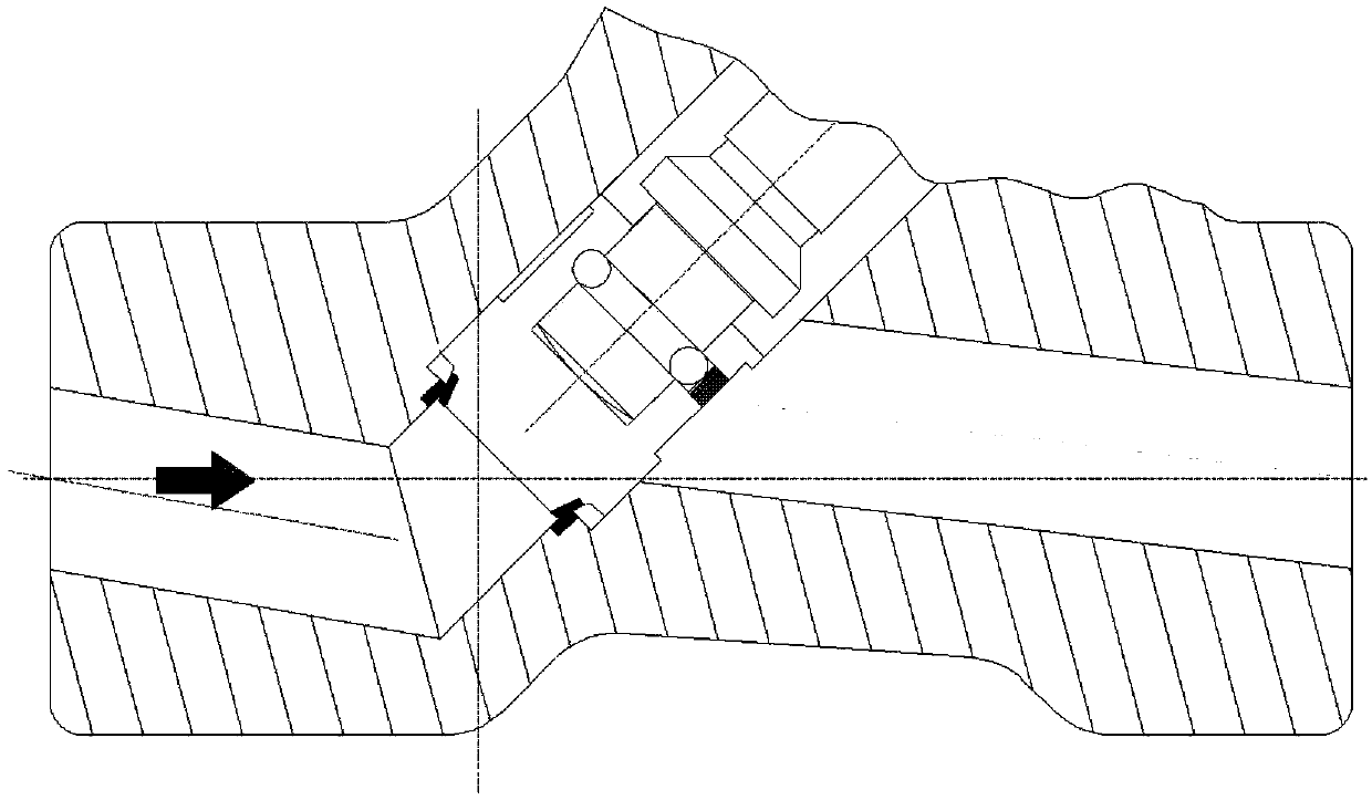 High-pressure difference stop valve with U-shaped groove in outlet throttling channel