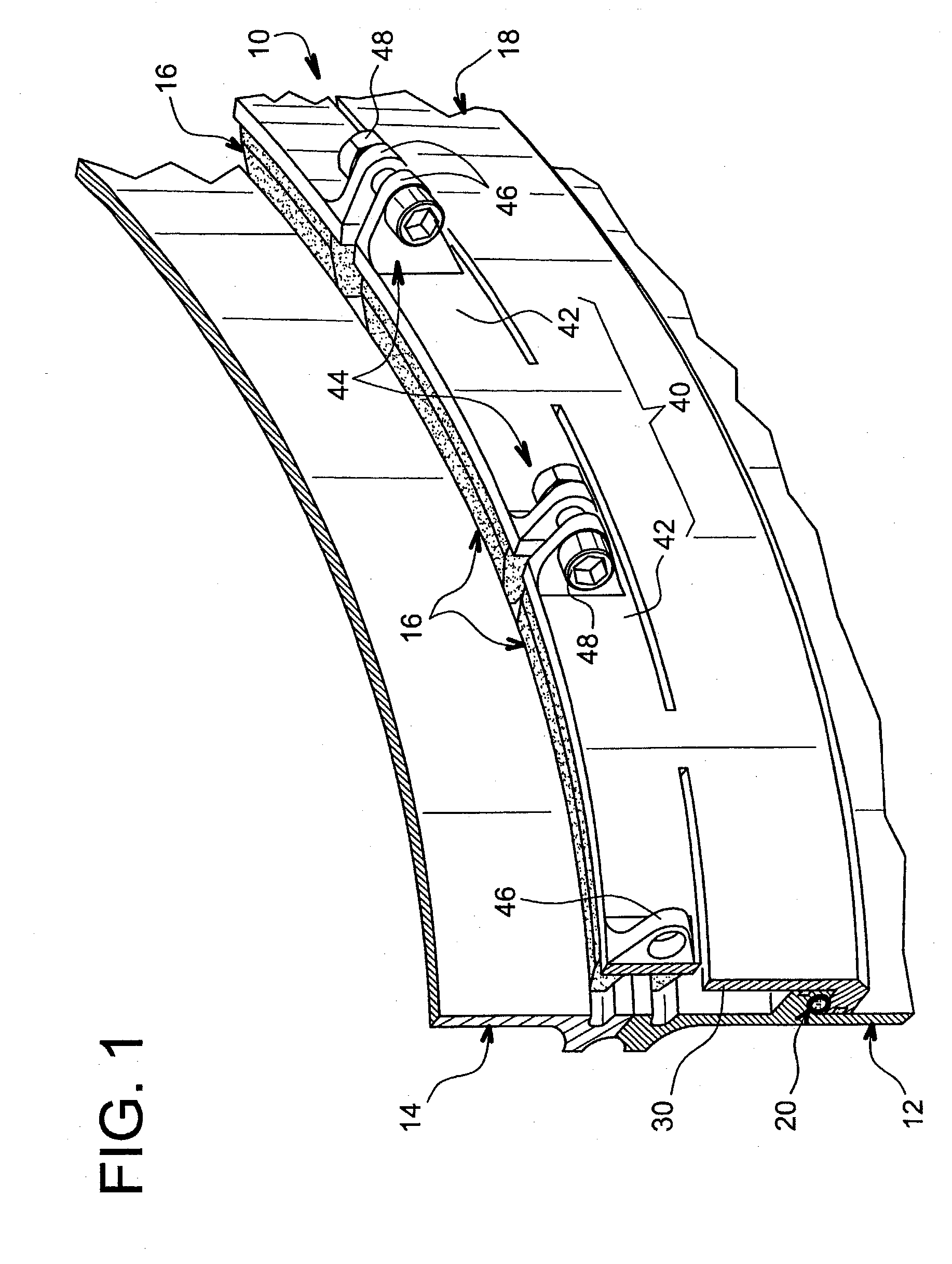 Moving part device for the temporary connection and pyrotechnic separation of two elements