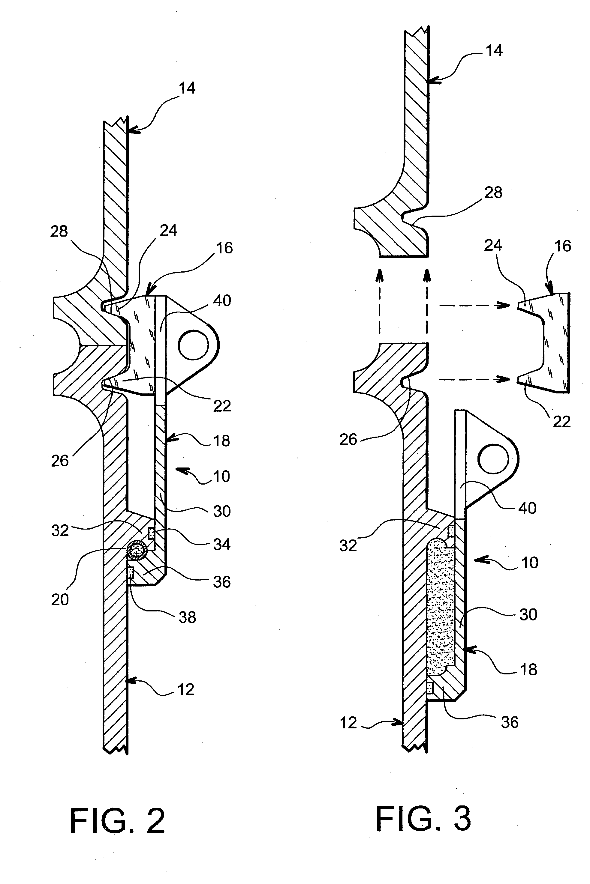 Moving part device for the temporary connection and pyrotechnic separation of two elements