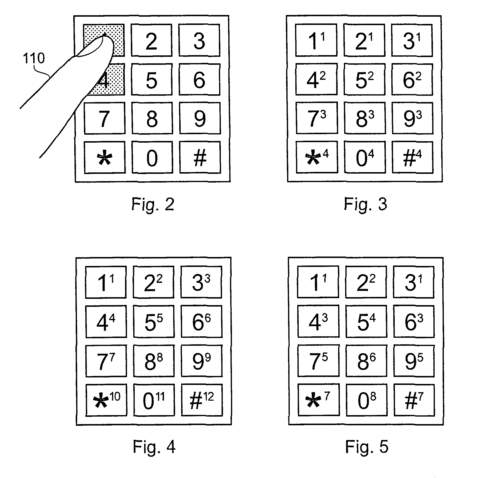 Capacitive keyboard with position dependent reduced keying ambiguity