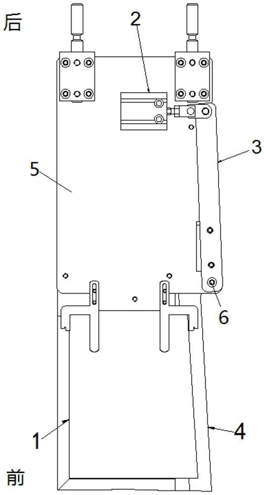 A mold changing device for the lower mold of the folding mechanism of the bag sticking machine