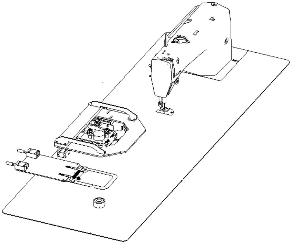 A mold changing device for the lower mold of the folding mechanism of the bag sticking machine