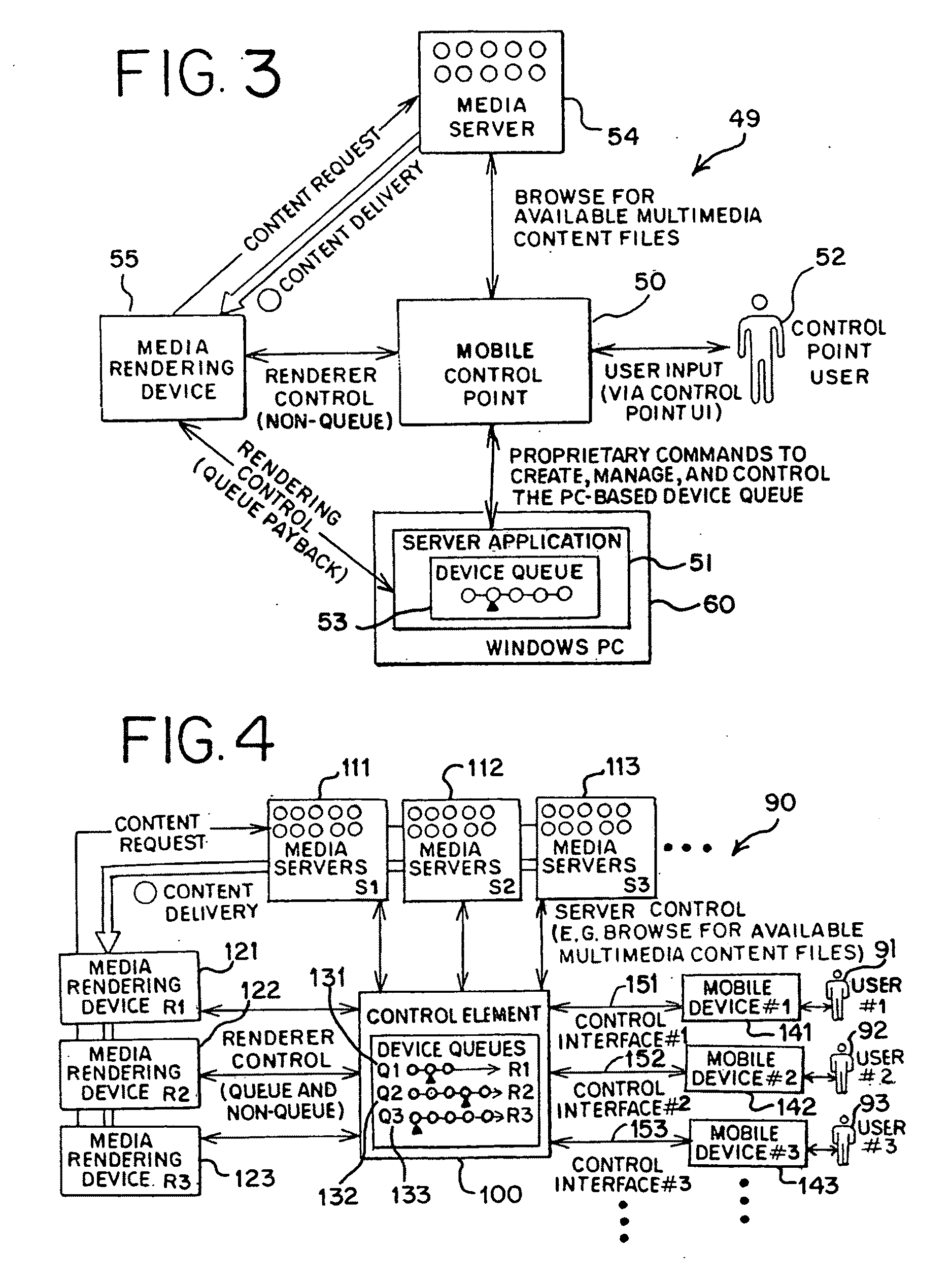 System and method for controlling media rendering in a network using a mobile device