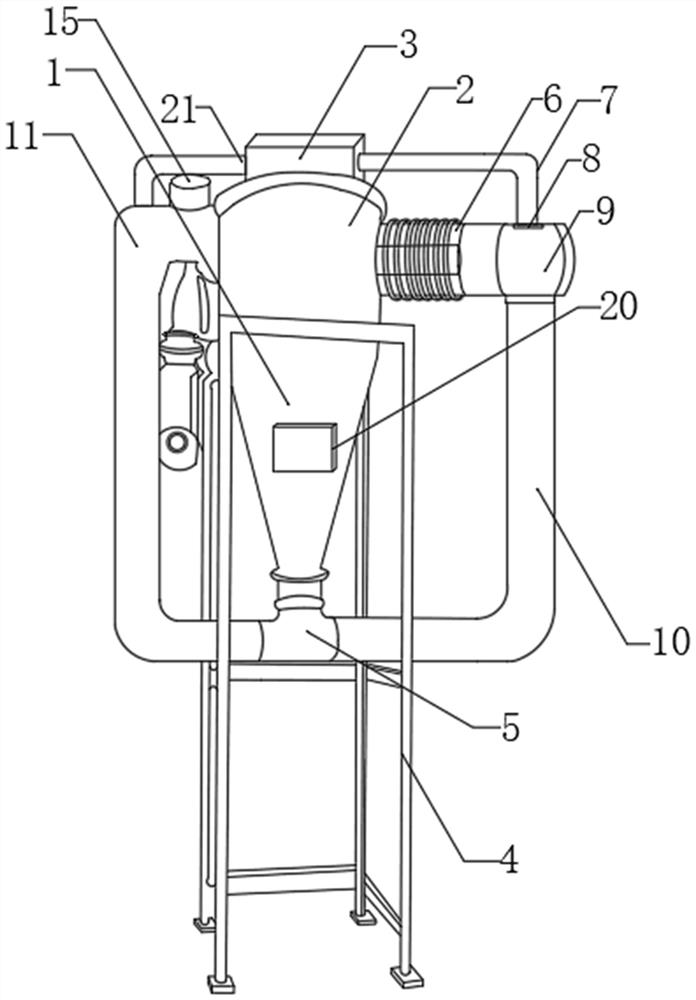 A negative pressure-based ultrafine black fungus powder purification system