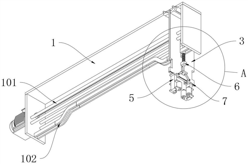 A material retrieving mechanism for rapid assembly equipment for capacitor machining