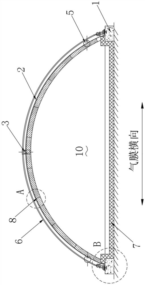 An air film insulation structure and construction method adaptable to air pressure changes