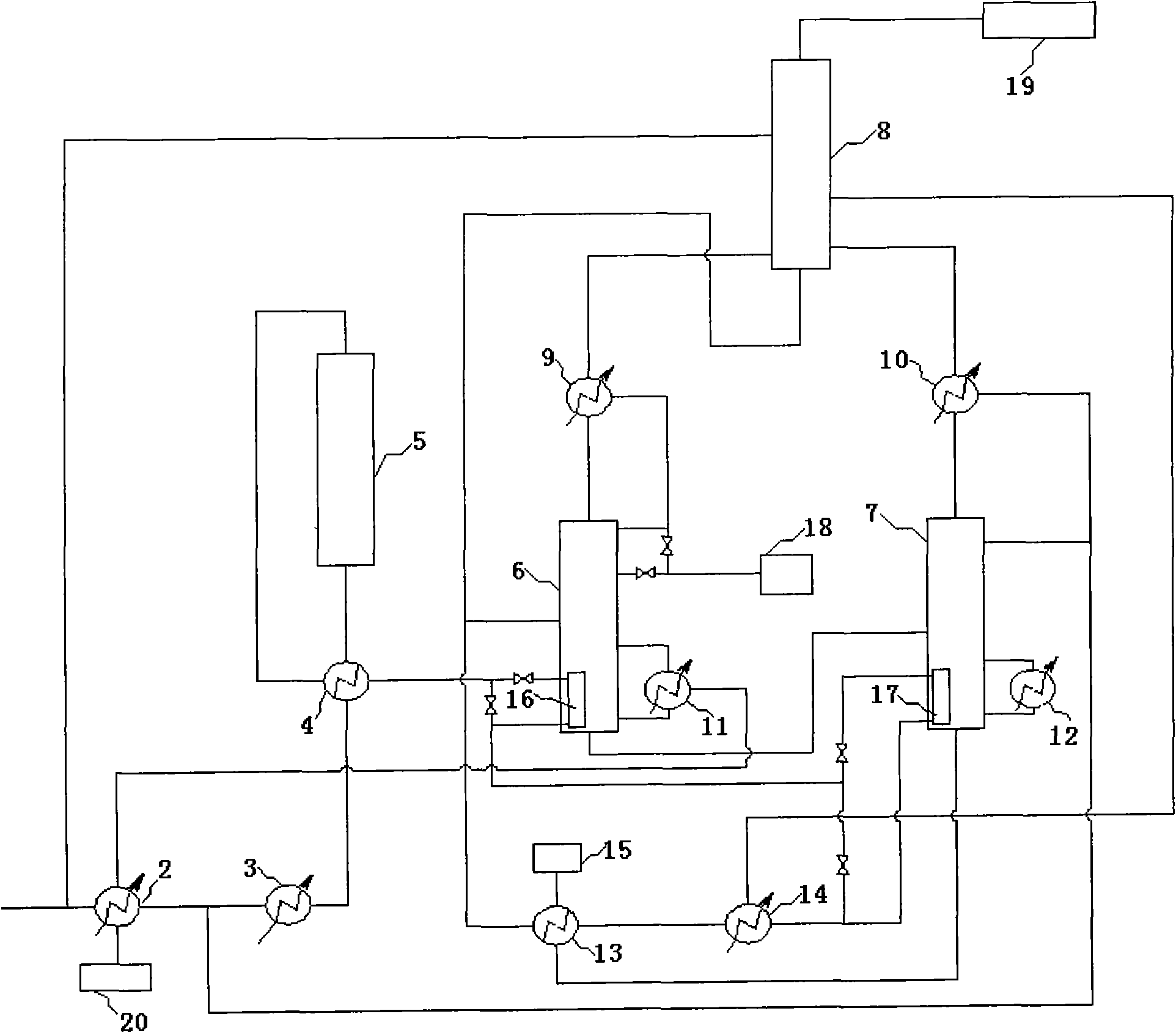 Dimethyl ether preparation technology by utilizing methanol dehydration and special equipment thereof