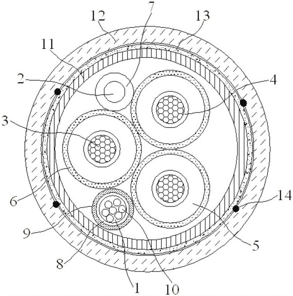 High-strength towing-used photoelectric composite cable and manufacture method thereof