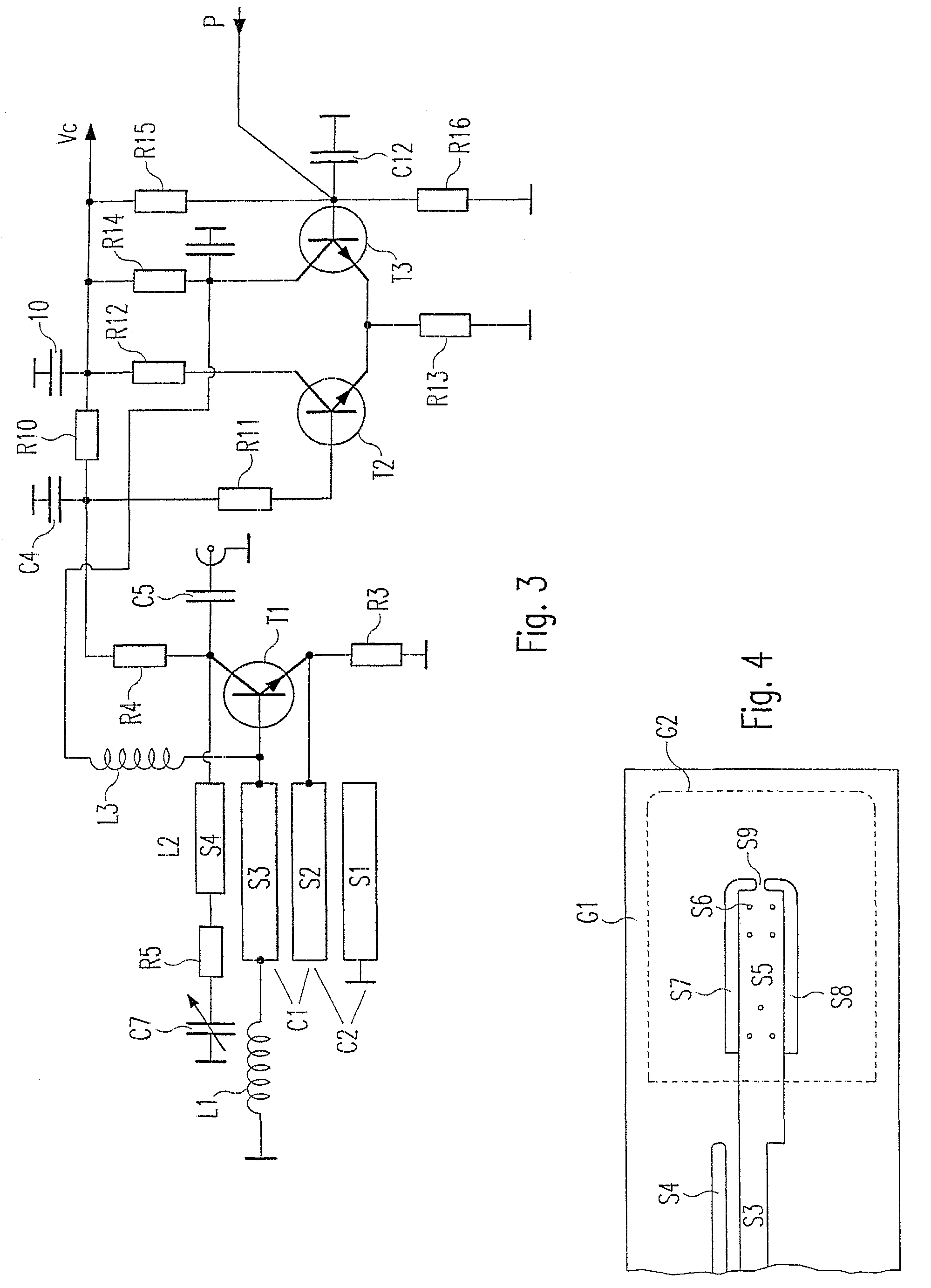 LC oscillator circuit with a compensation coil for parasitical collector capacitor