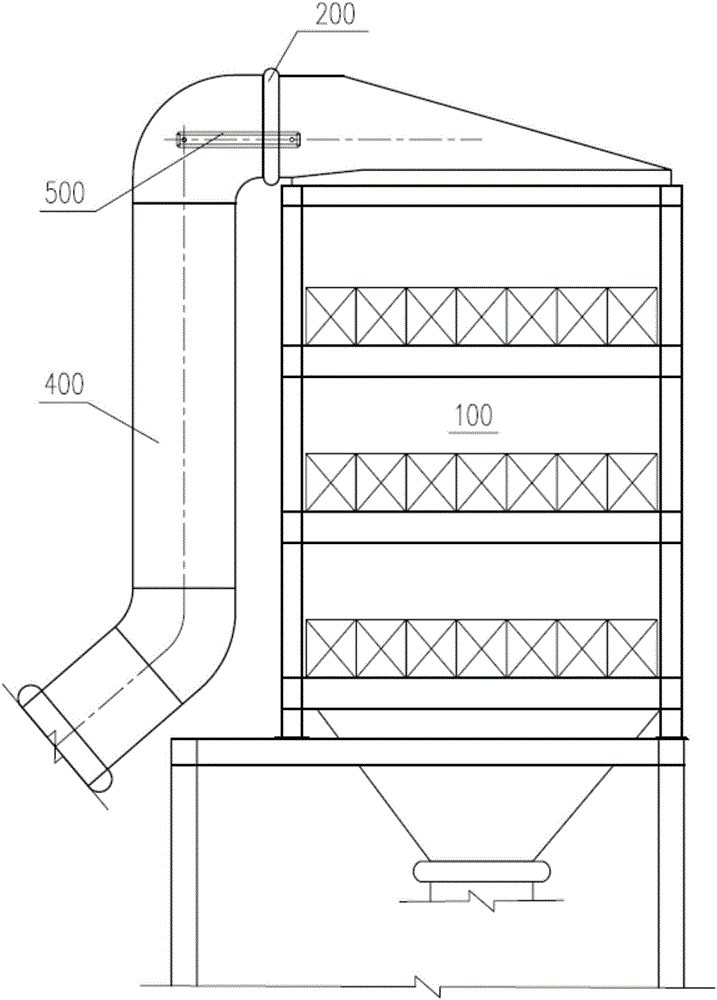 Denitration high-temperature flue pull rod fixing structure