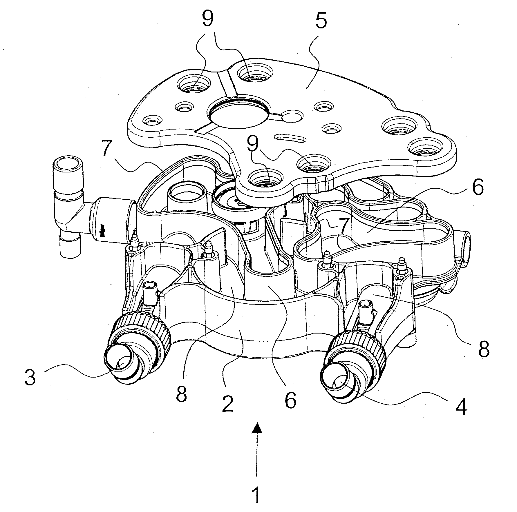 Device for supplying a patient with breathing gas