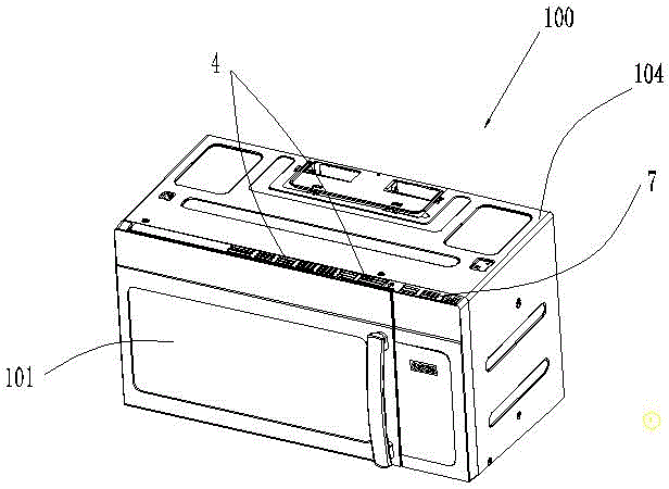 Overall ventilation system of microwave oven