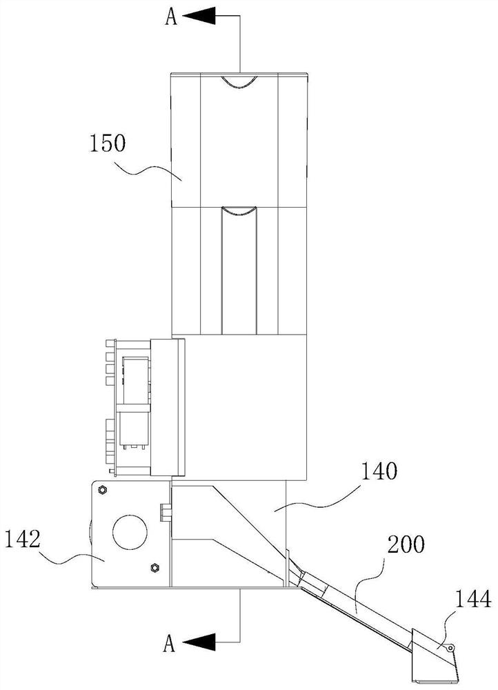 Particle material feeding device, particle material dispersing device and cooking equipment