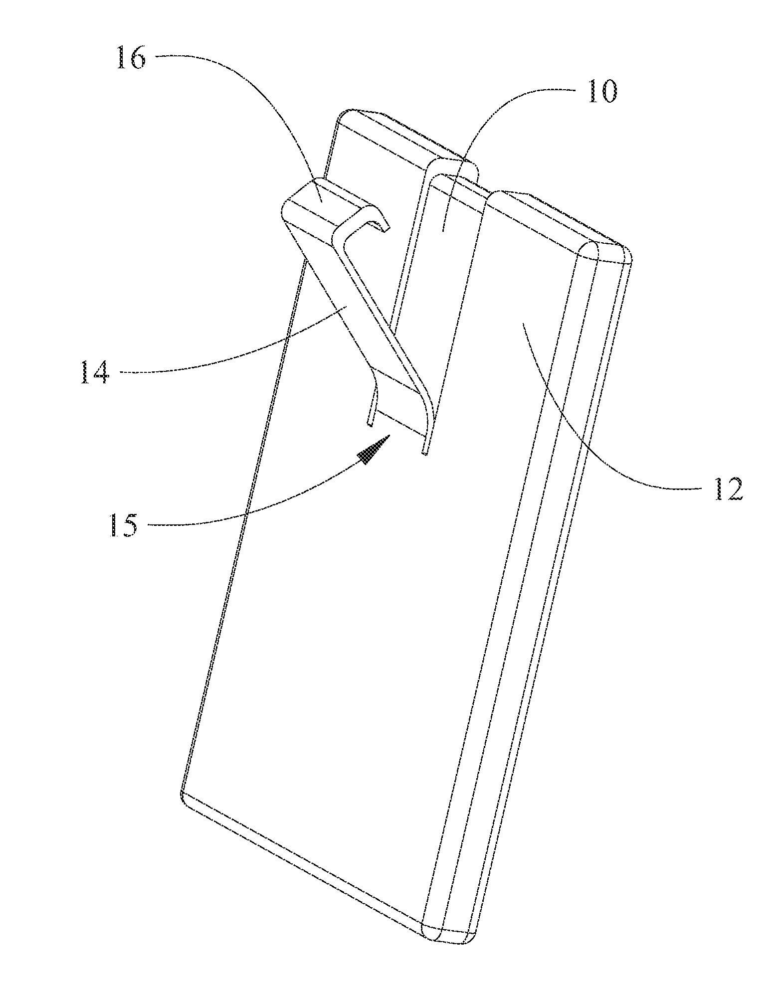 Cell phone case with integral resilient suspension hook