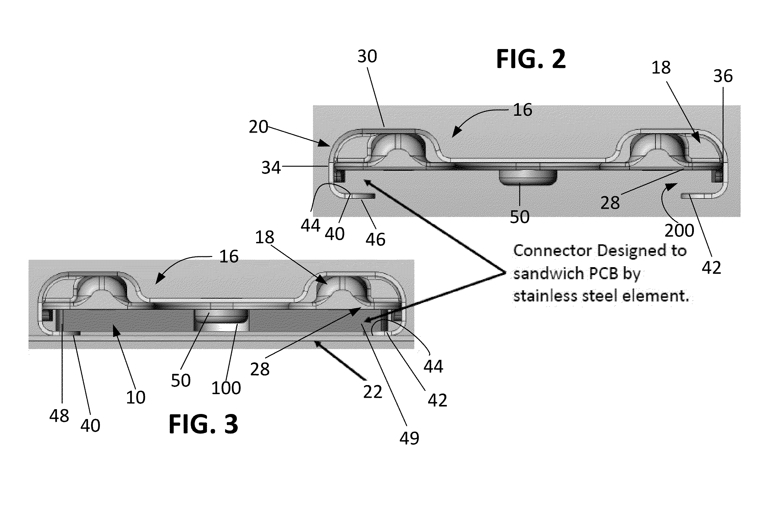 Electrical connector for use with printed circuit boards