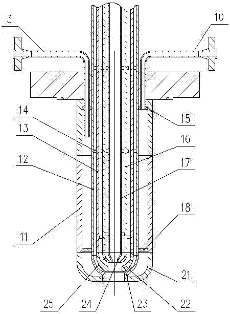 High temperature resistant feed nozzle