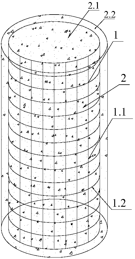 Structure of composite reinforcement pile capable of resisting budge of foundation and construction method