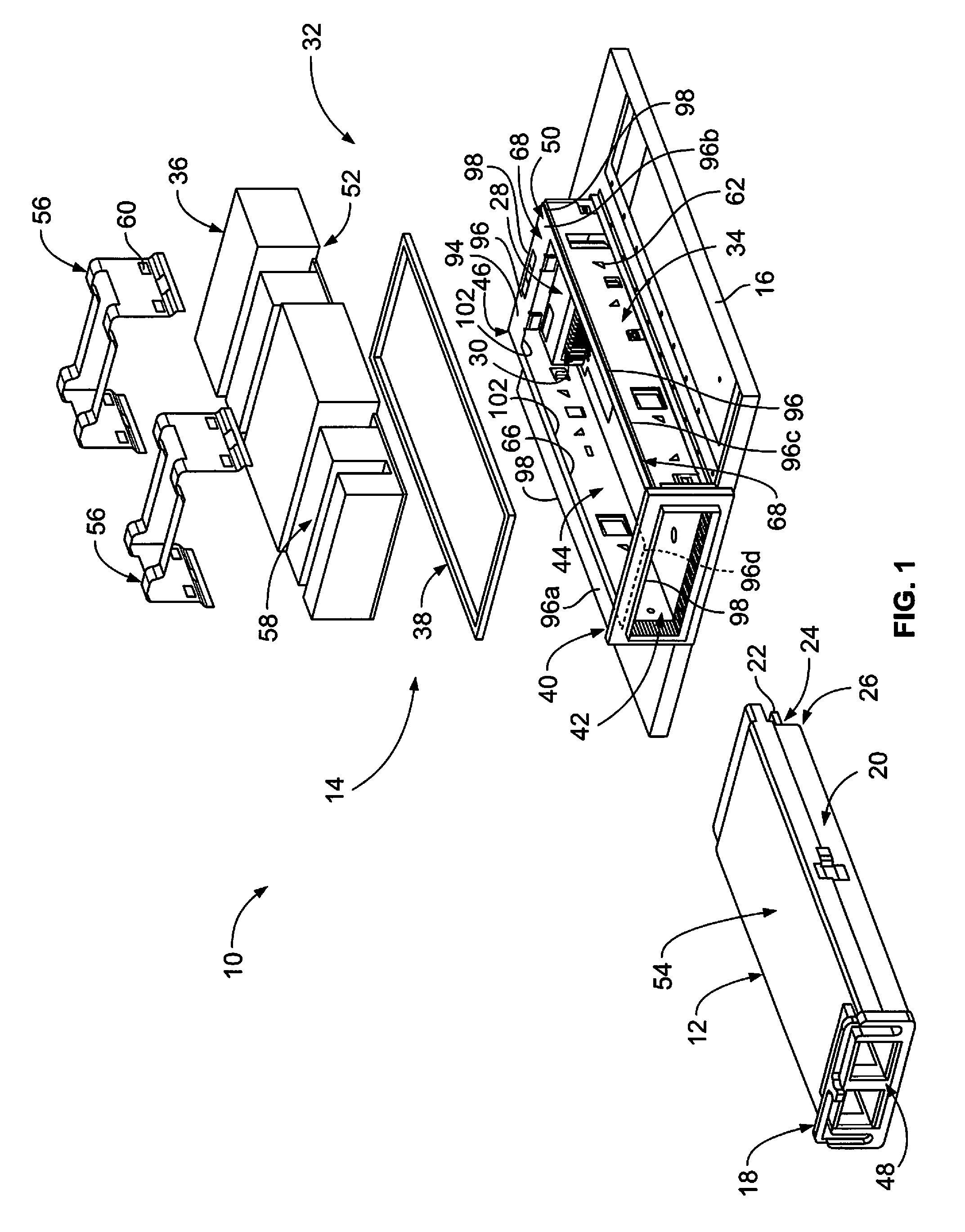 Cage assembly for receiving a pluggable module