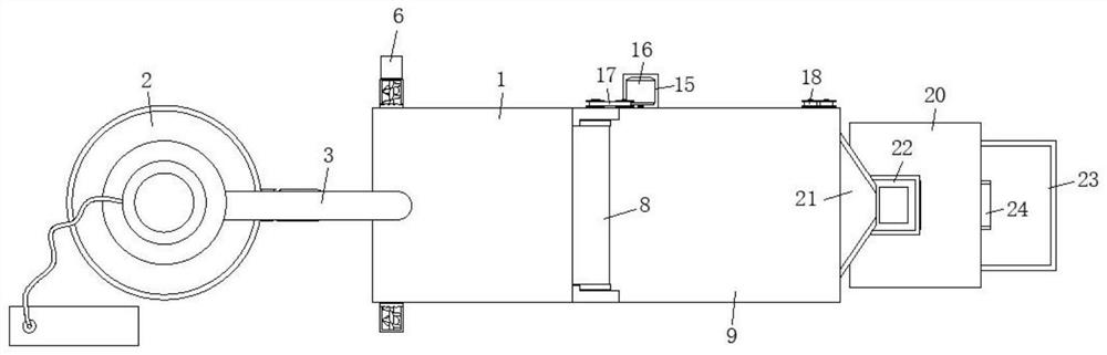 Efficient dedusting and drying device for rice production