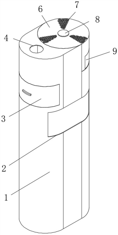 Cigarette extinguishing column facilitating recovery of filter cotton in cigarette butts