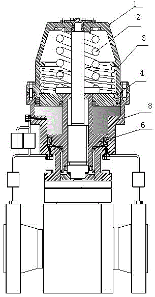 A delivery pipeline valve actuator using the pressure inside the delivery pipeline as power