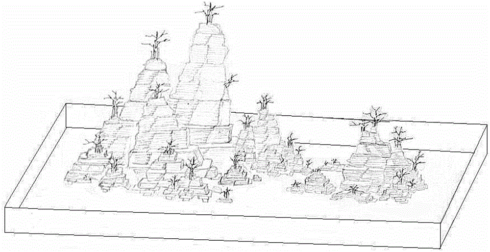 A landscape bonsai artistic modeling method of Lagerstroemia genus Lagerstroemia