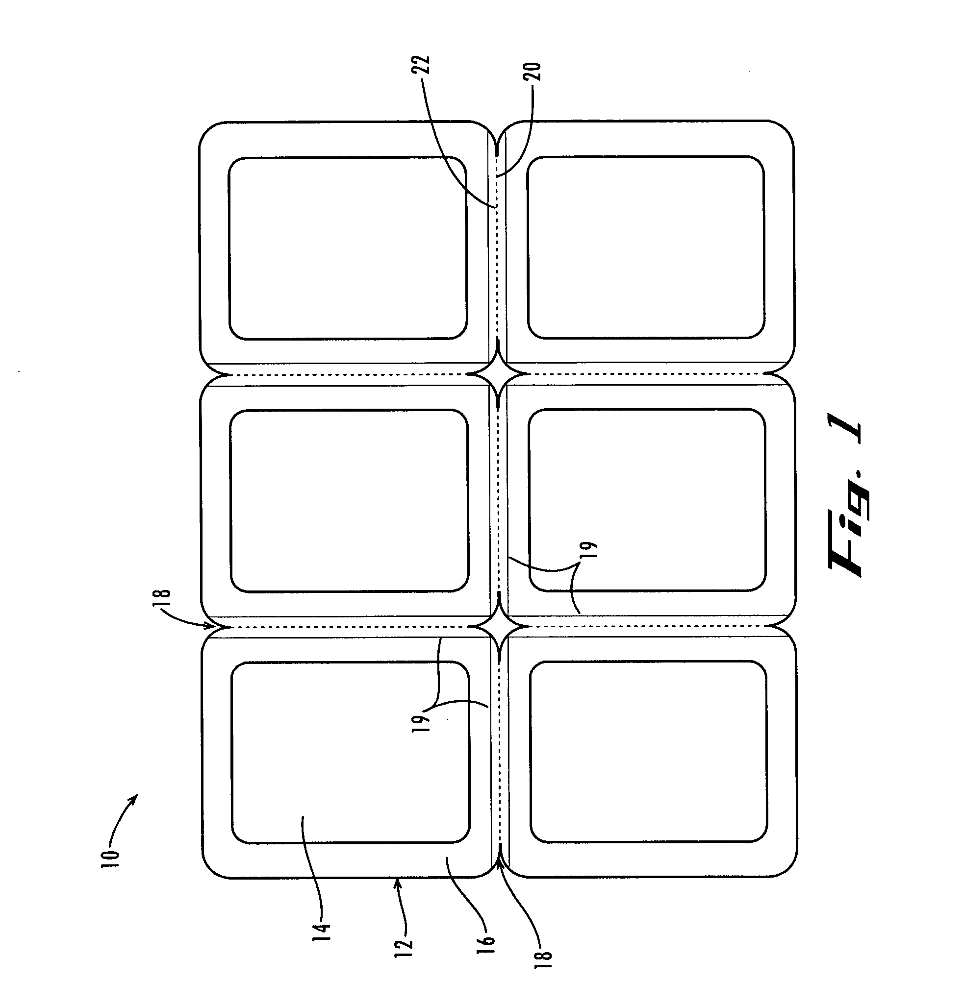 Multiple portion packaging tray and method of making same