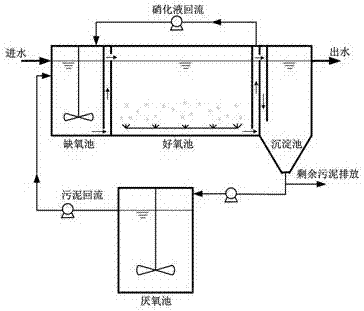 Method for reinforcing anoxic-aerobic-precipitated-anaerobic technological sludge decrement