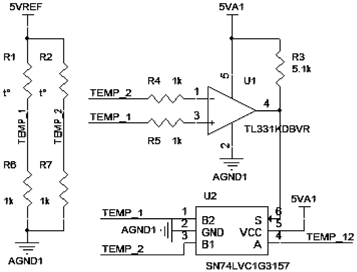 IGBT module parallel temperature detecting circuit