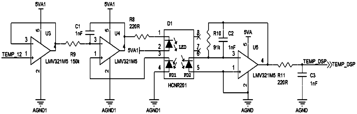 IGBT module parallel temperature detecting circuit