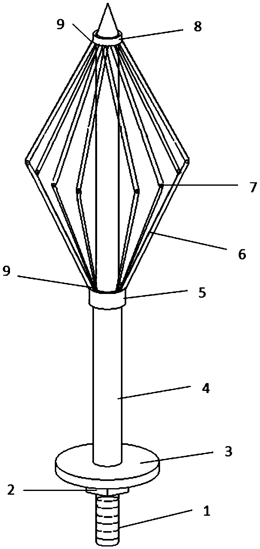 Shuttle-shaped contracted type anchor structure and using method thereof
